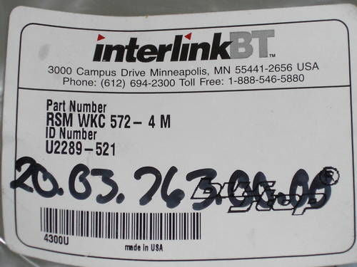 INTERLINK BT CABLES RSMWKC572-4M *NEW IN BAG*