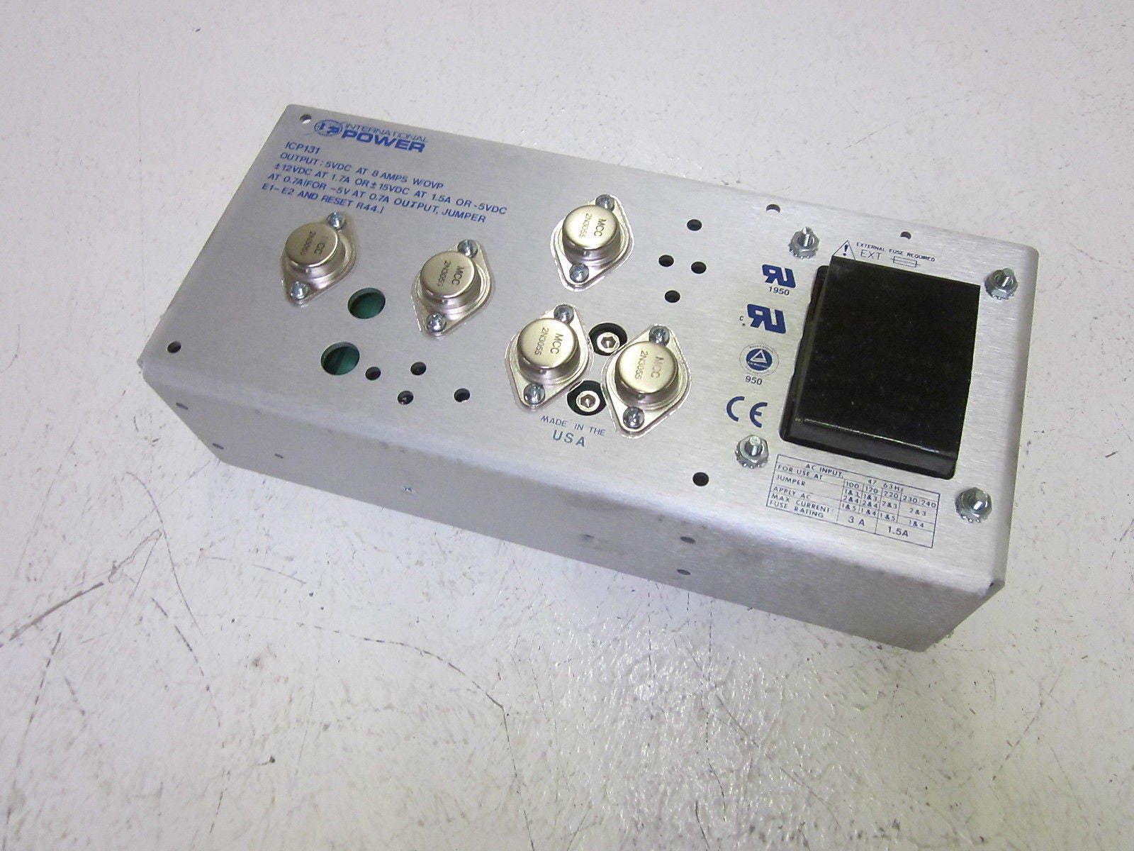 INTERNATIONAL POWER ICP131 POWER SUPPLY 5VDC 8AMP *USED*
