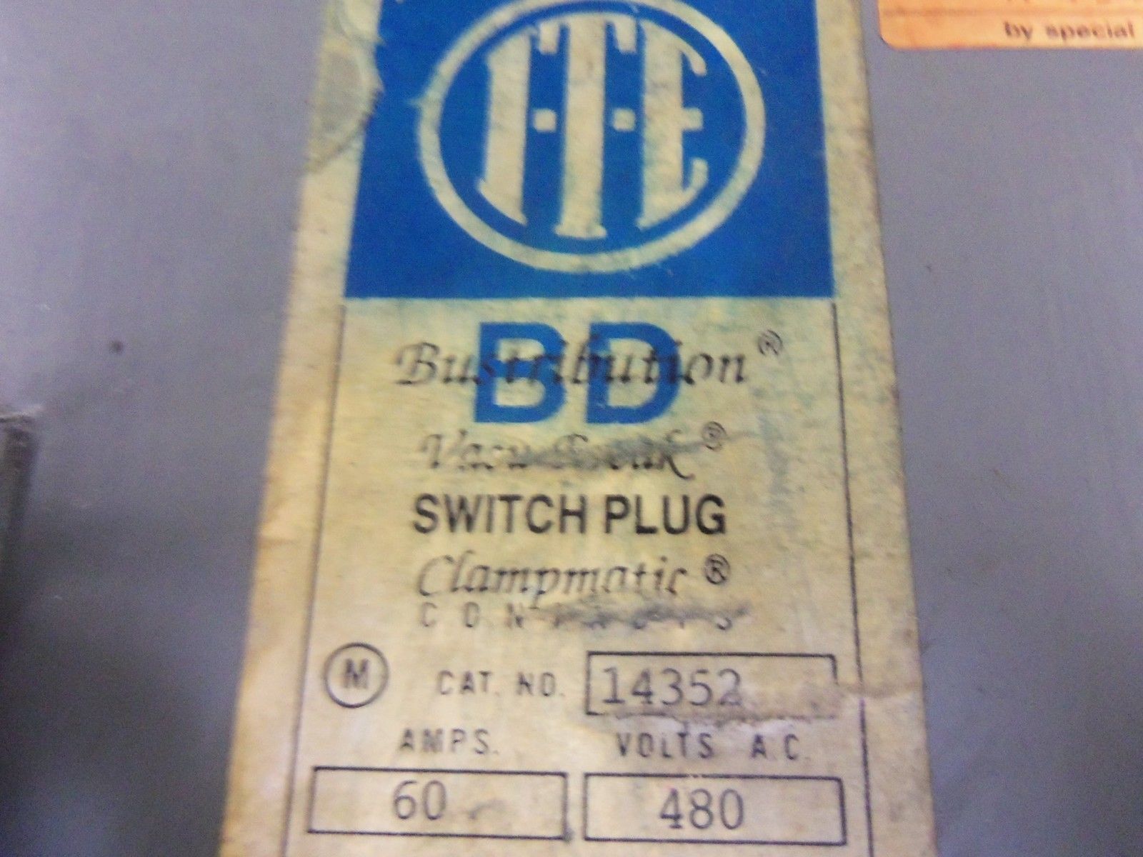 ITE VACU-BREAK 14352 BUSWAY SWITCH PLUG 60A 480V *USED*