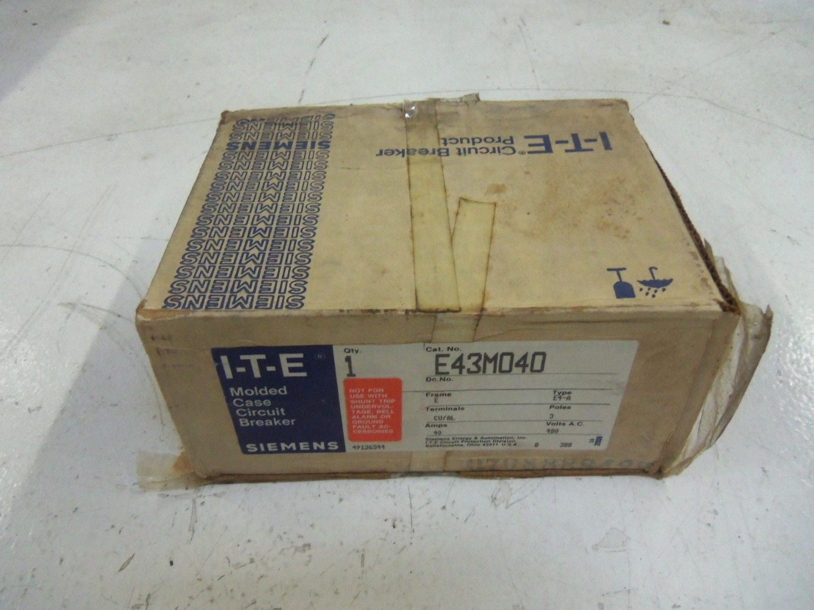 SIEMENS E43M040 CIRCUIT BREAKER 40A *NEW IN BOX*