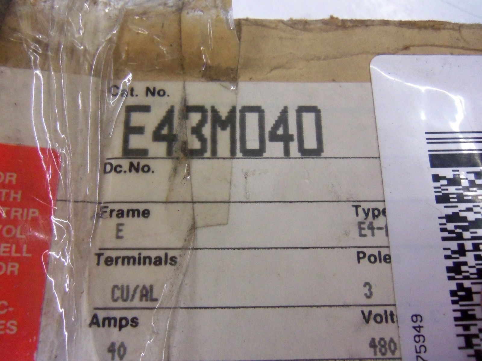SIEMENS E43M040 CIRCUIT BREAKER 40A *NEW IN BOX*