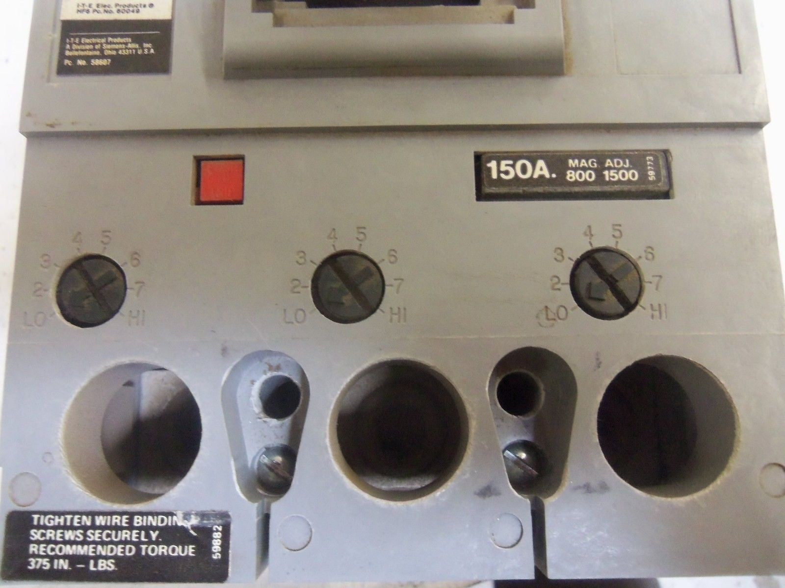 ITE HF63F250 CIRCUIT BREAKER *USED*