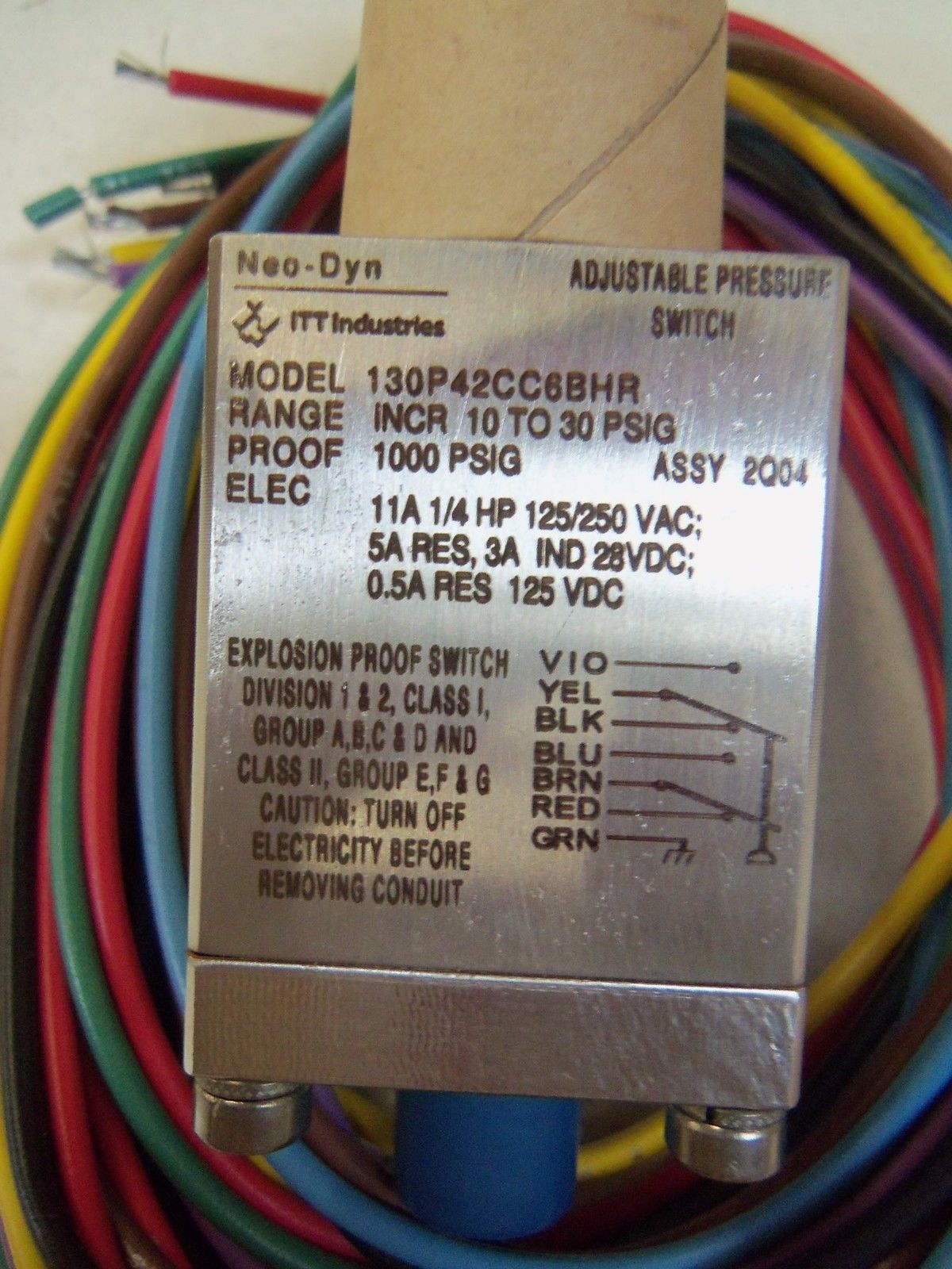 ITT AEROSPACE CONTROLS PRESSURE SWITCH 130P42CC6BHR *NEW NO BOX*
