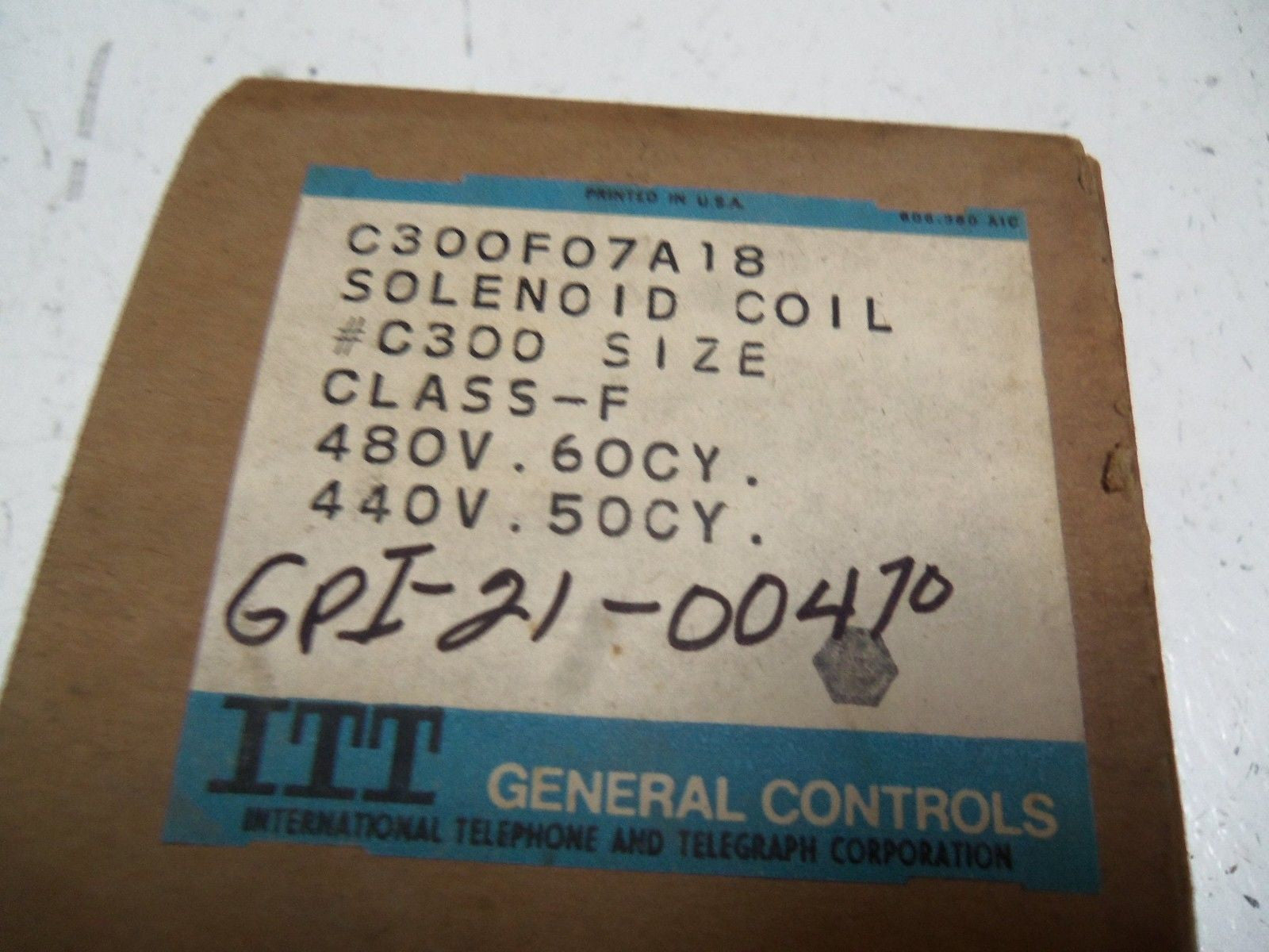 ITT C300F07A18 SOLENOID COIL *NEW IN BOX*