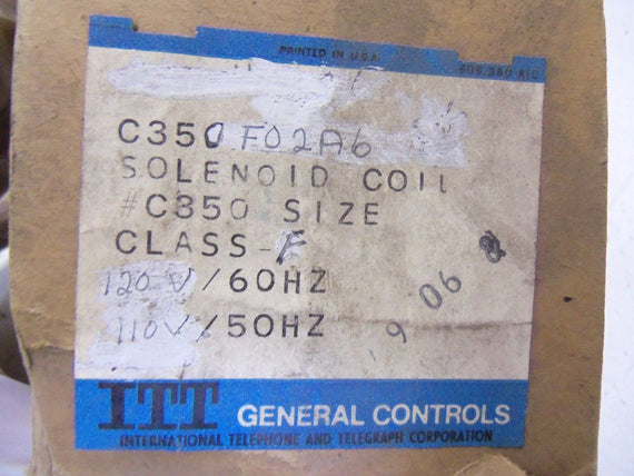ITT GENERAL CONTROLS C350F02A SOLENOID COIL *NEW NO BOX*