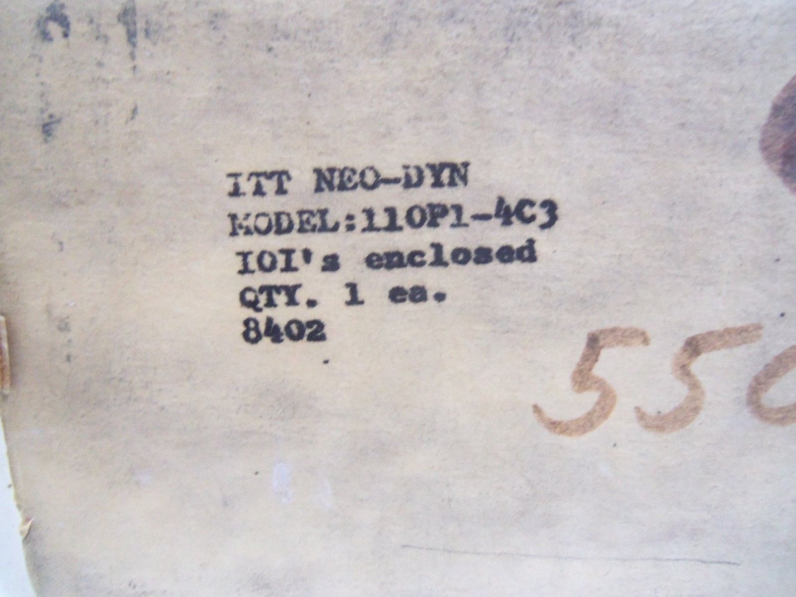 ITT NEO-DYN ADJUSTABLE PRESSURE SWITCH 110P1-4C3 *NEW IN BOX*