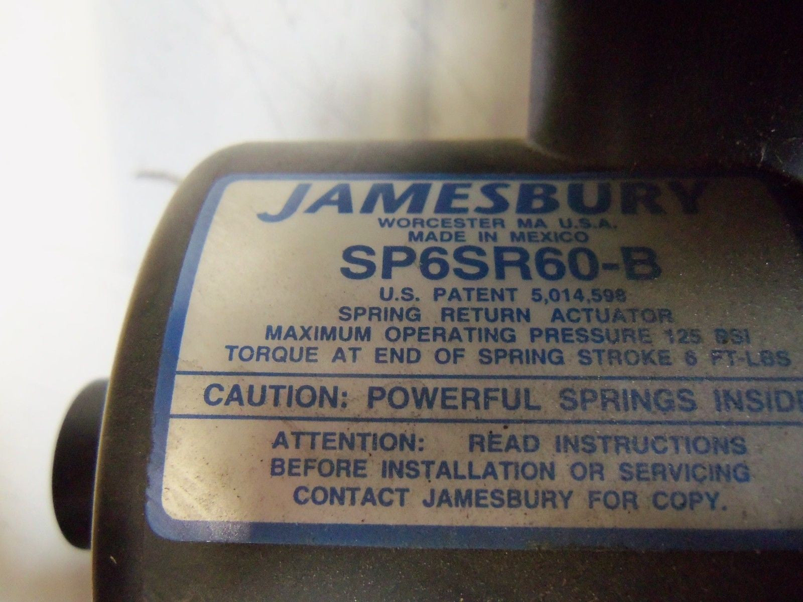 JAMESBURY SP6SR60-B *USED*