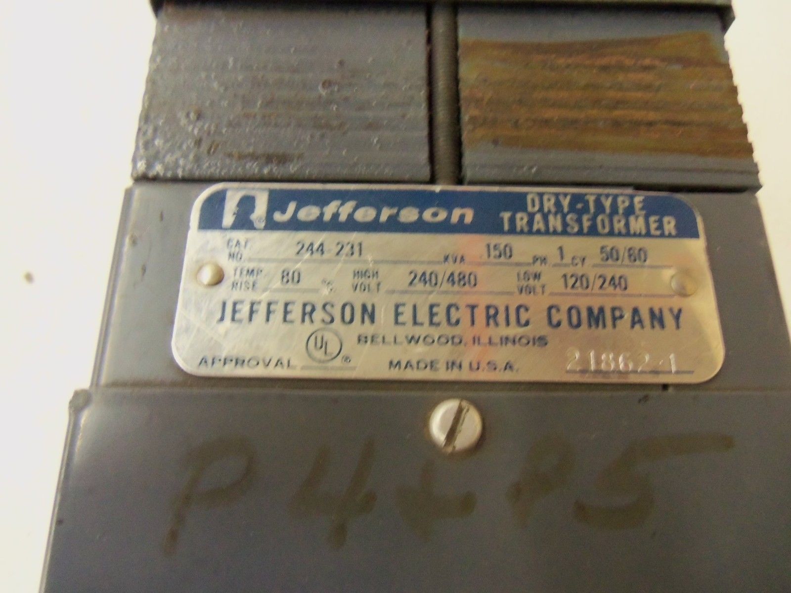 JEFFERSON ELECTRIC CO. TRANSFORMER 244-231 *USED*