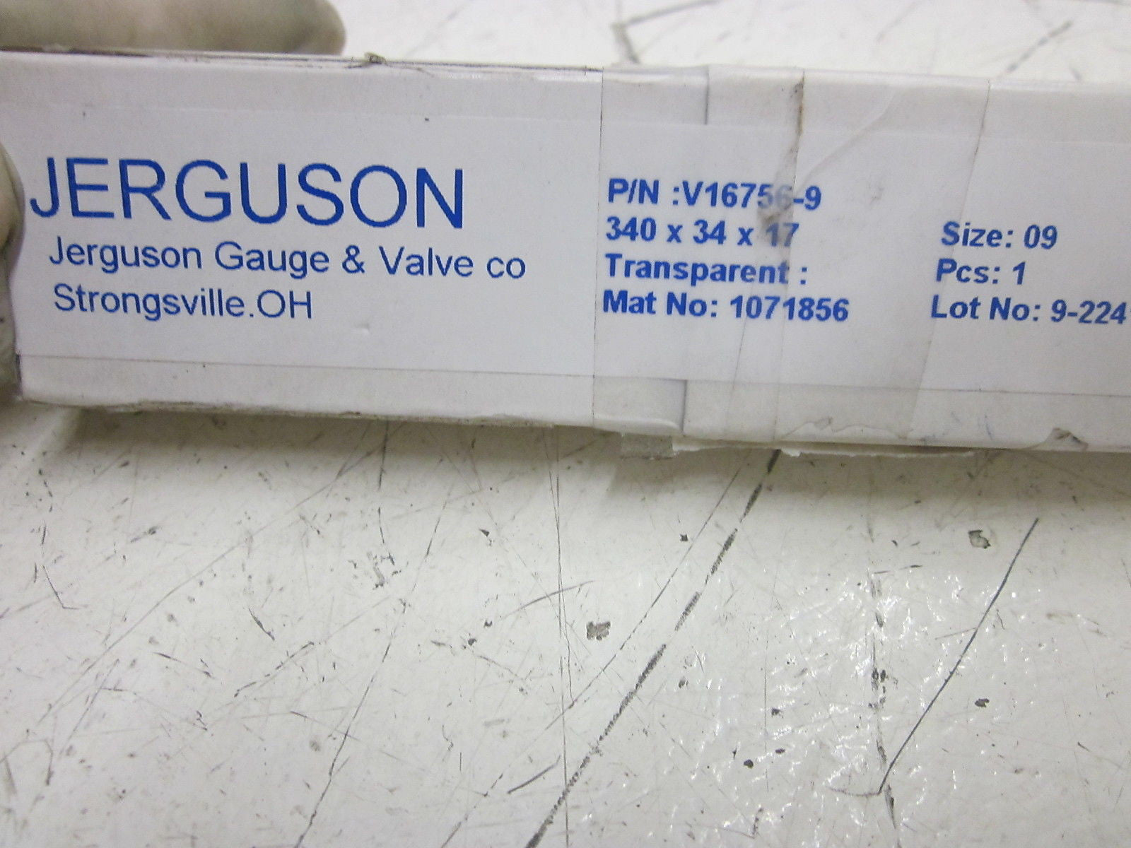 JERGUSON V16756-9 SIZE: 9 GAUGE GLASS *NEW IN BOX*