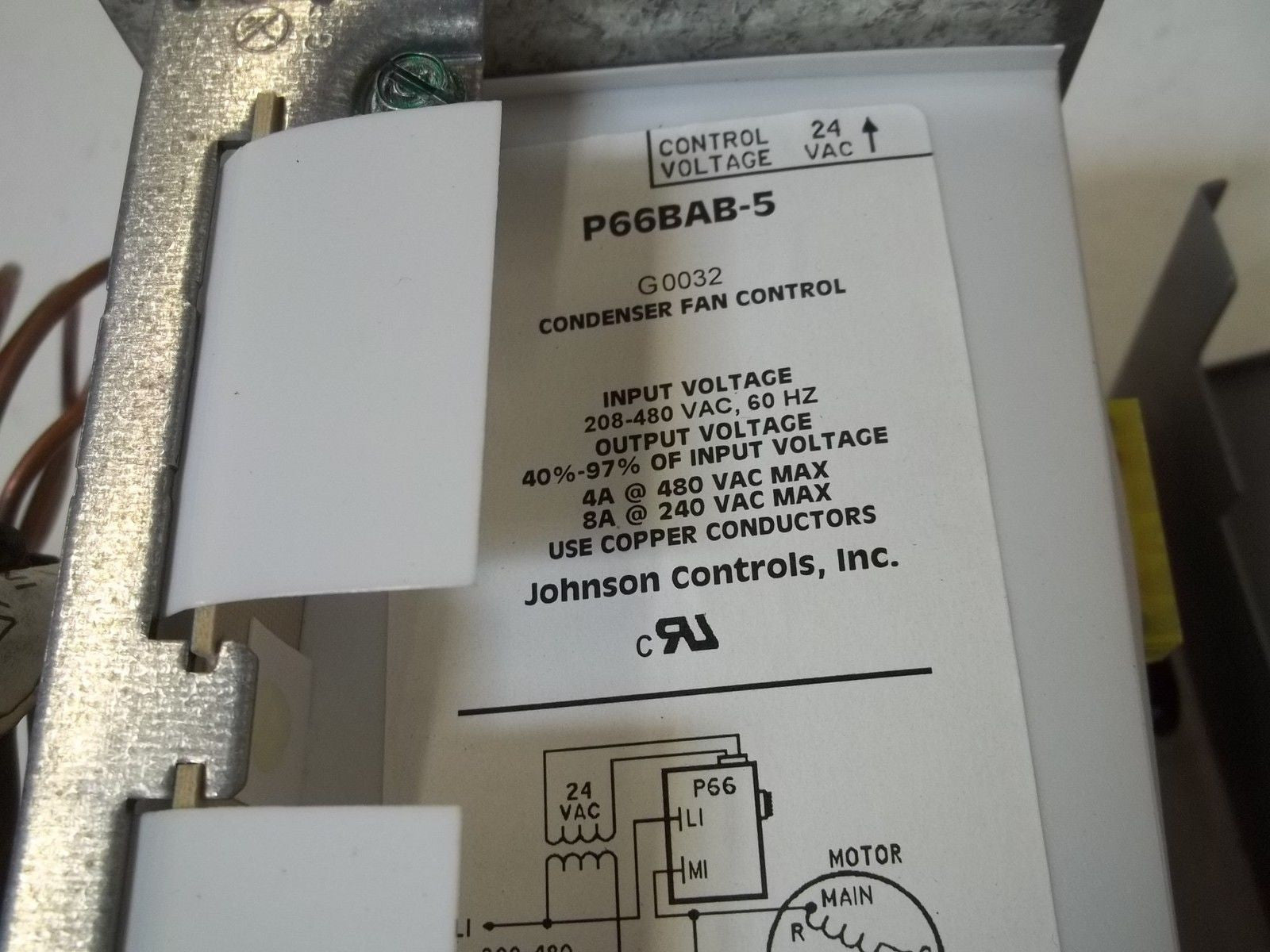 JOHNSON CONTROLS P66BAB-5 ELECTRONIC FAN SPEED CONTROL *USED*