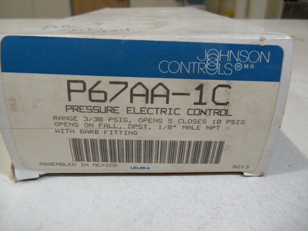 JOHNSON CONTROLS PRESSURE ELECTRIC CONTROL P67AA-1C *NEW IN BOX*