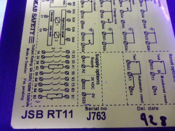 JOKAB SAFETY JSBRT11 SAFETY RELAY 24VDC *USED*