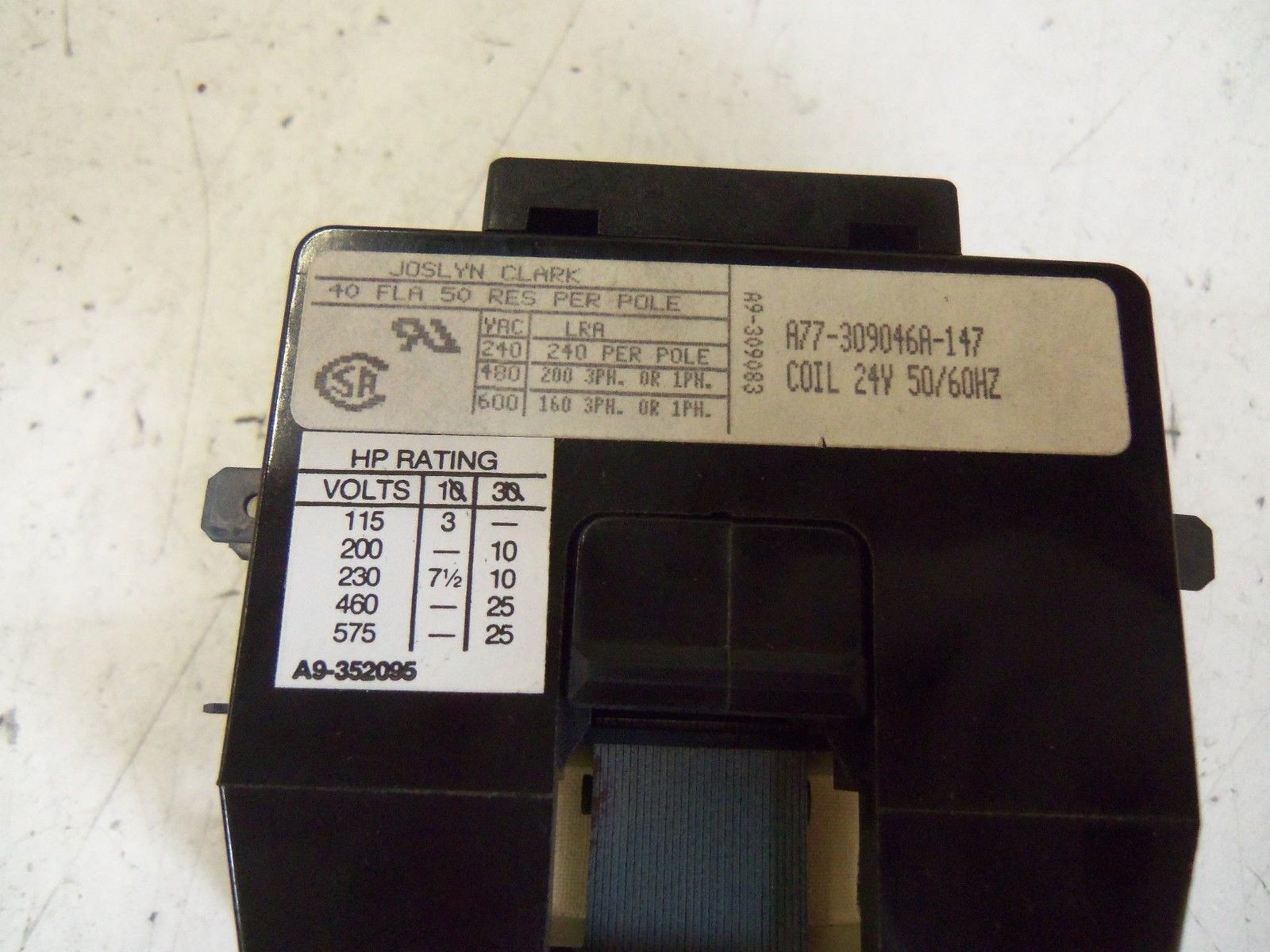 JOSLYN CLARK A77-309046A-147 24V *NEW NO BOX*
