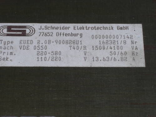 J. SCHNEIDER ELECTROTECHNIK EUED 2.0B-90082828U1 *USED*