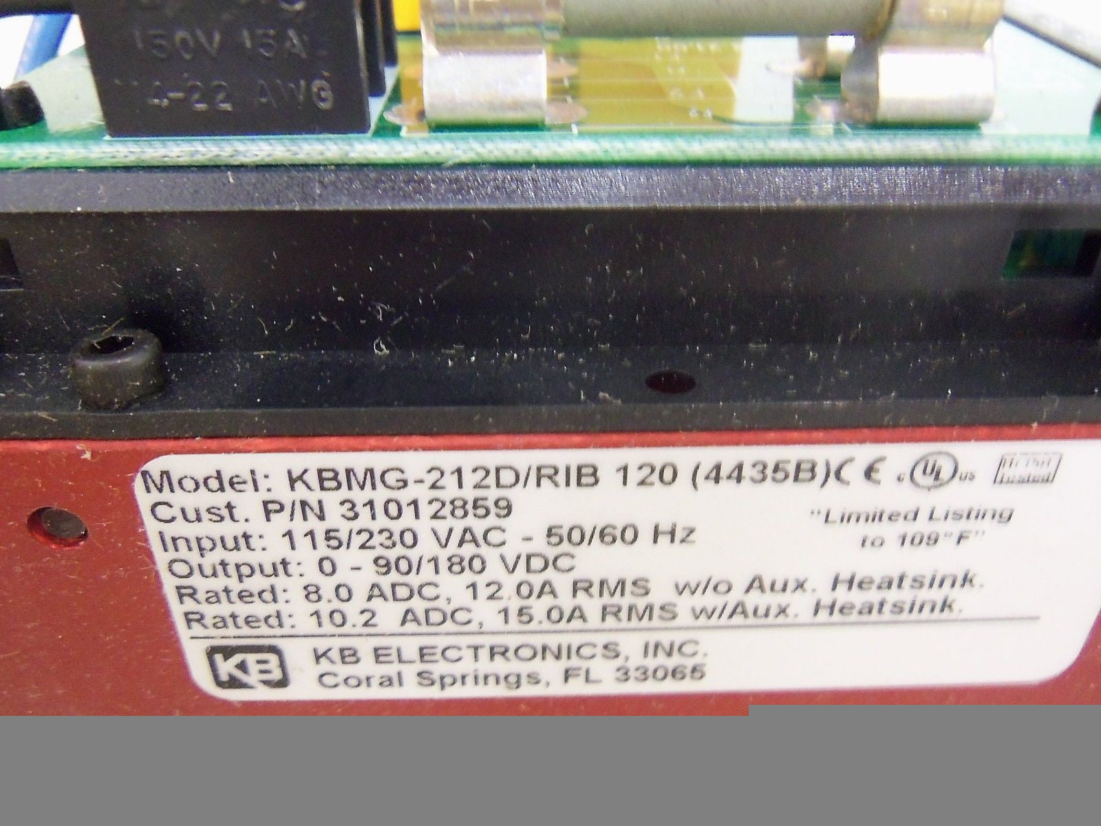 KB ELECTRONICS 31012859 KBMG-212D/RIB DRIVE *NEW NO BOX*