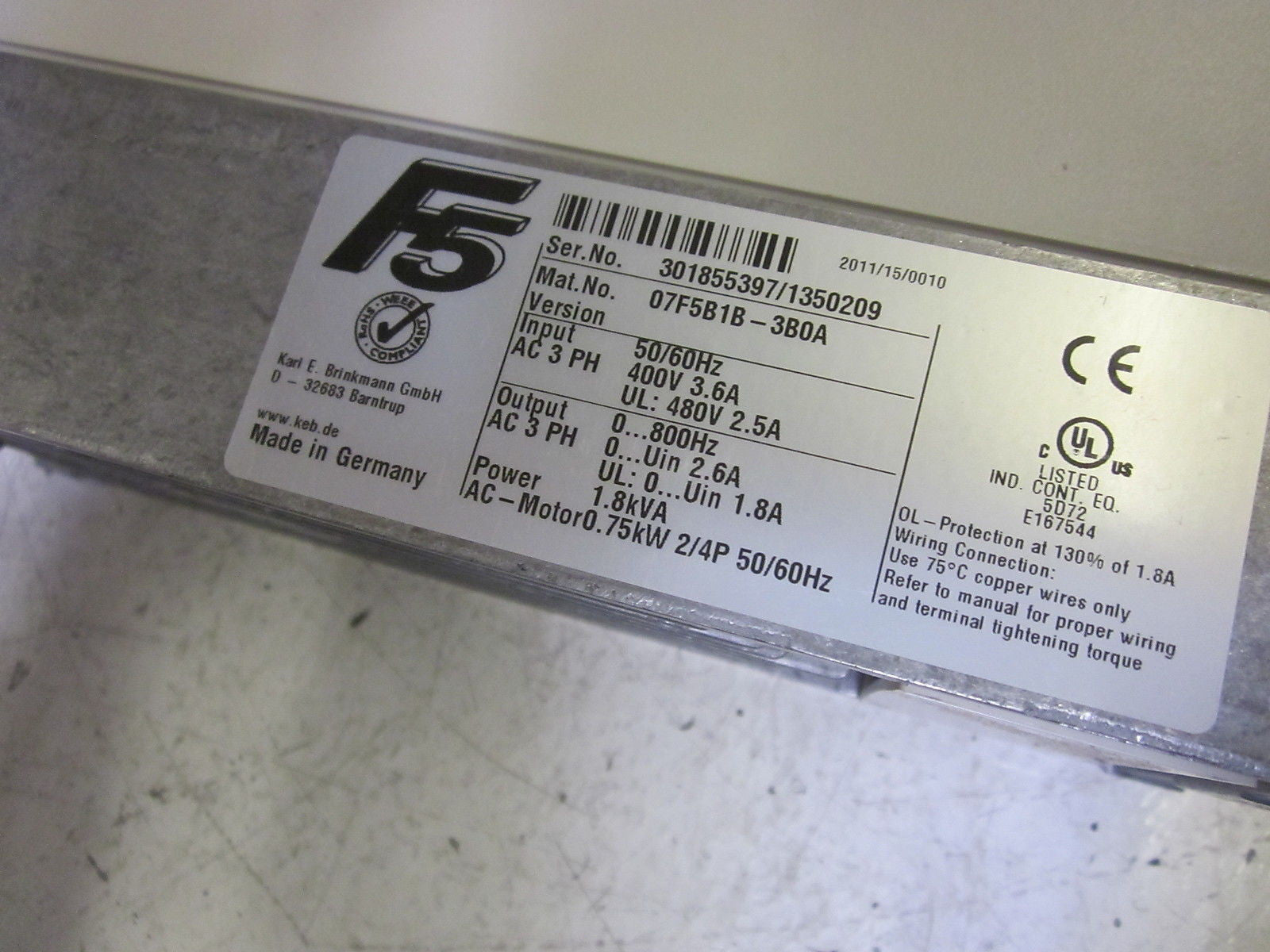 KEB 07F5B1B-3B0A DRIVE *NEW IN BOX*