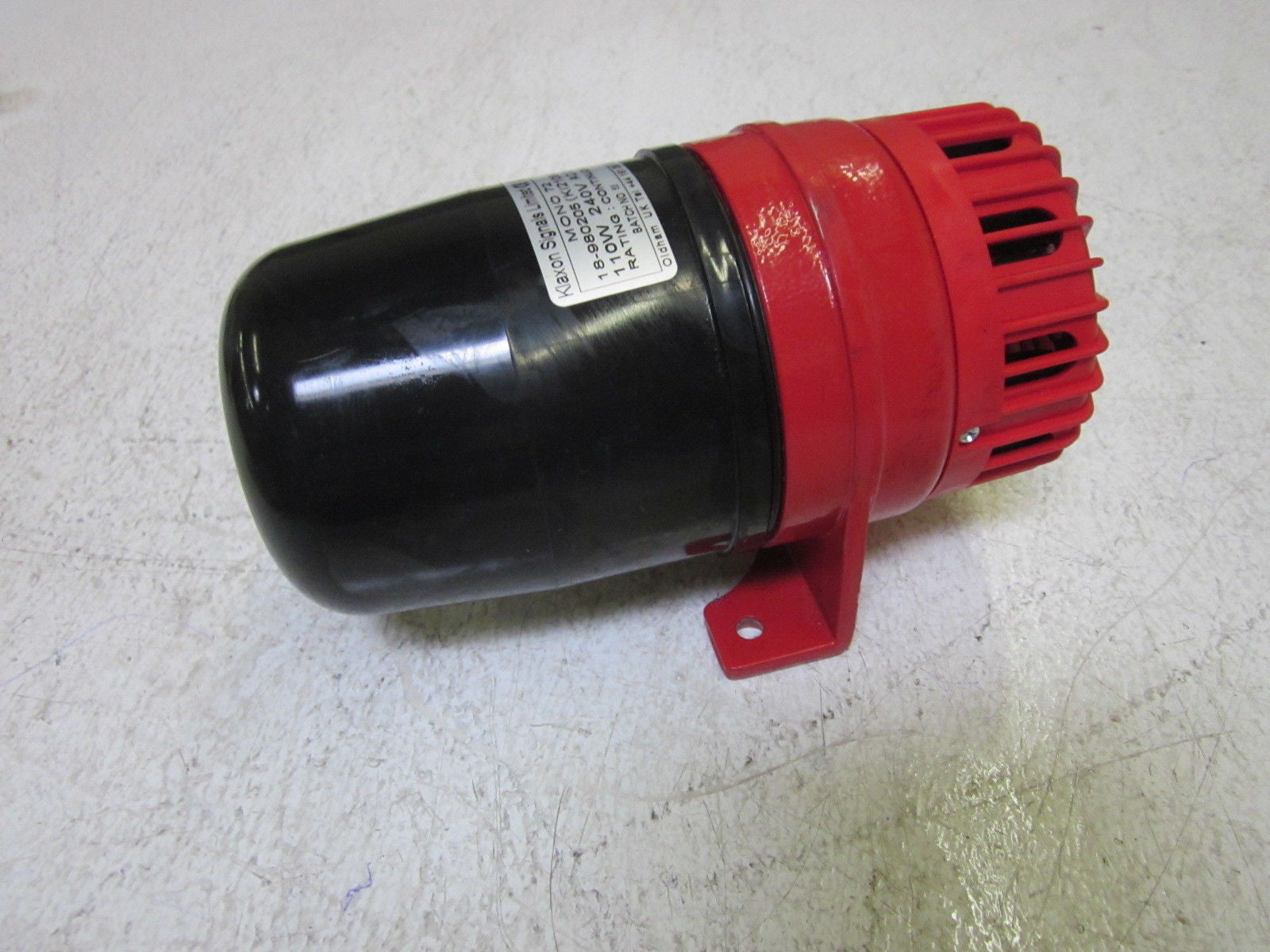 KLAXON SIGNALS LIMITED MONO 72 18-980205(K12108A) 110W 240V *USED*