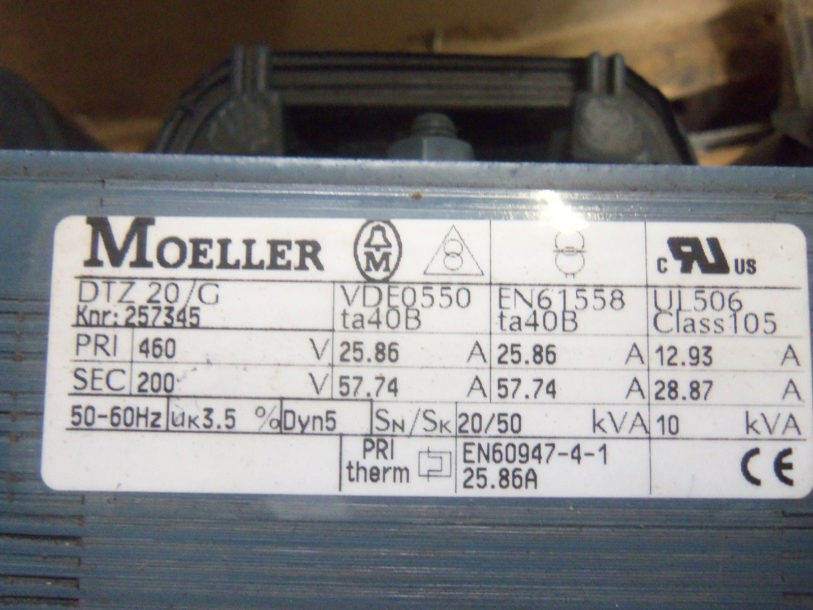 KLOCKNER MOELLER DTZ20/G TRANSFORMER *NEW NO BOX*