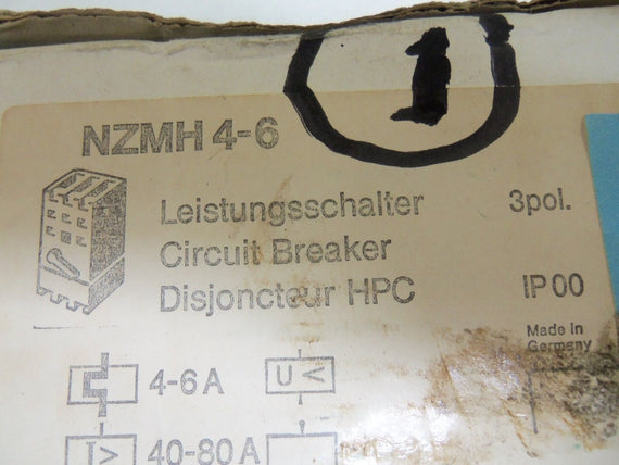 KLOCKNER MOELLER NZMH4-6 CIRCUIT BREAKER *NEW IN BOX*
