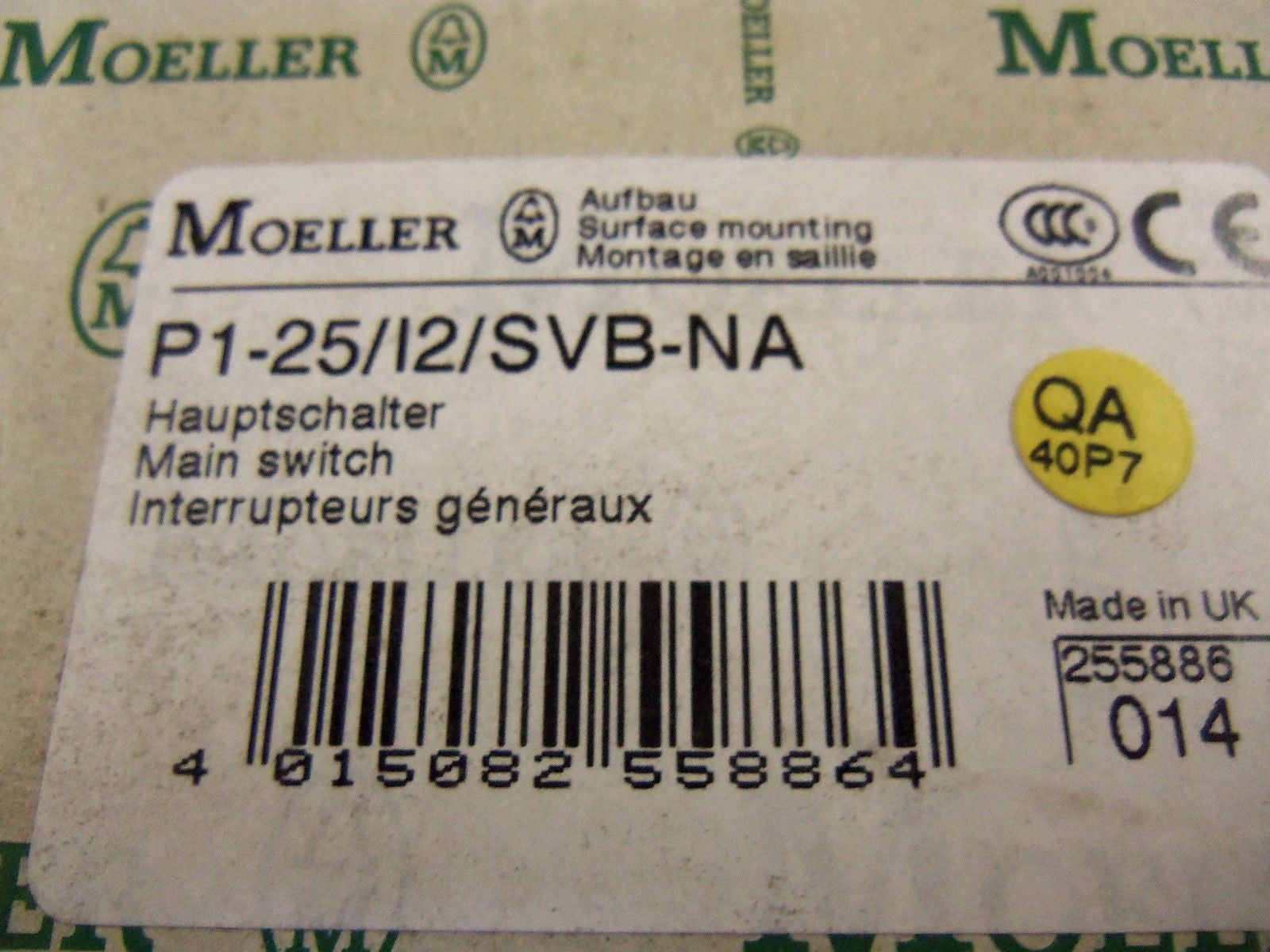 KLOCKNER MOELLER P1-25/I2/SVB-NA *NEW IN BOX*