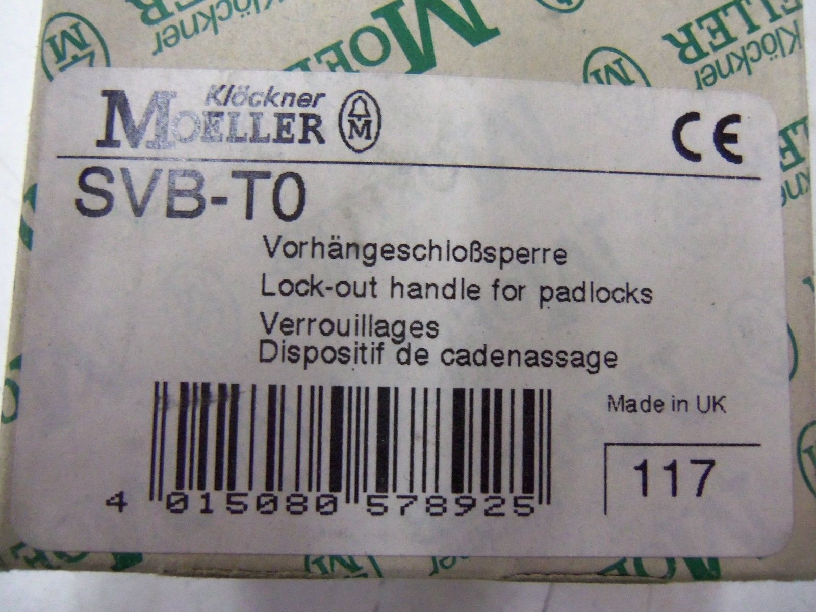 KLOCKNER MOELLER SVB-T0 *NEW IN BOX*