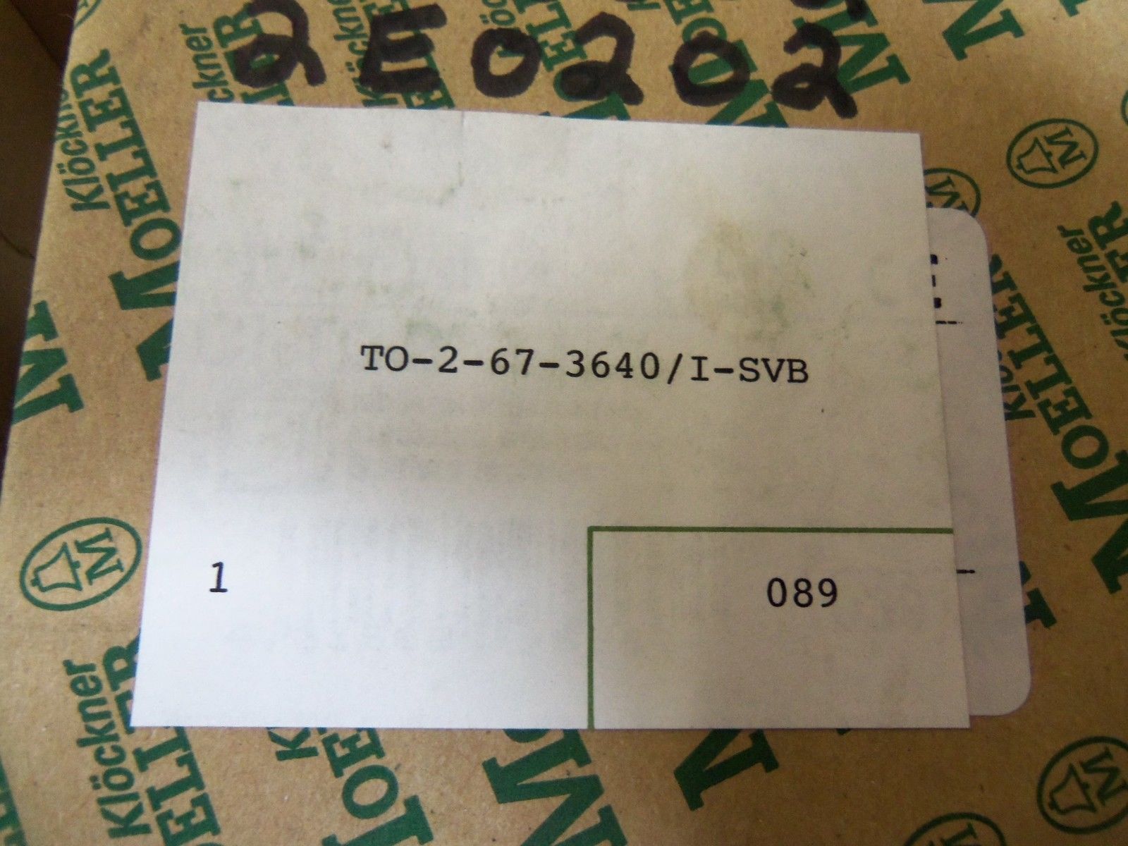 KLOCKNER MOELLER T0-2-67-3640/I-SVB *NEW IN BOX*