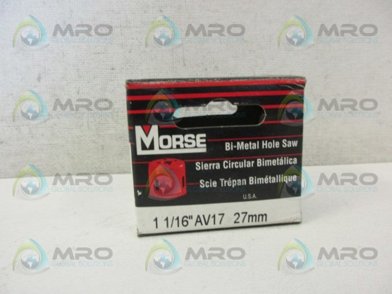 MORSE AV17 27MM BI-METAL SAW HOLE 1 1/16" *NEW IN BOX*