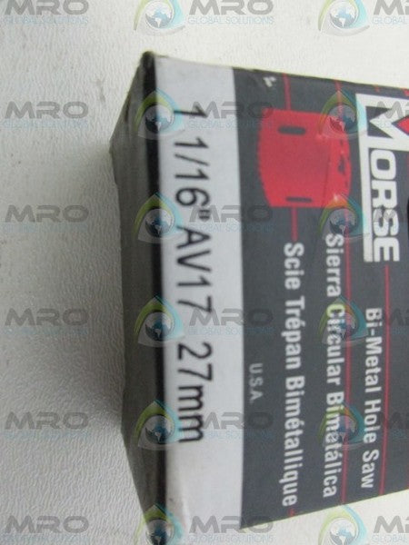 MORSE AV17 27MM BI-METAL SAW HOLE 1 1/16" *NEW IN BOX*