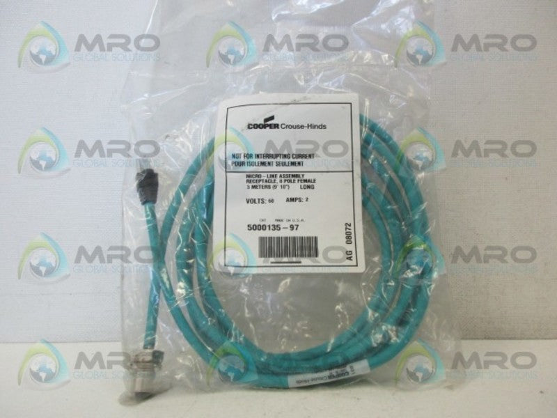 COOPER 5000135-97 8P FEMALE CABLE *NEW IN FACTORY BAG*