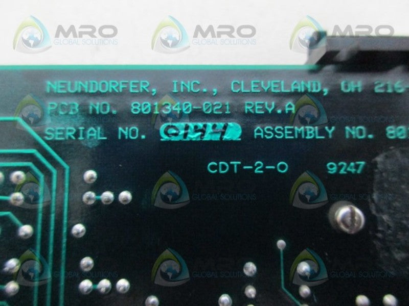 NEUNDORFER 801340-021 REV.A CIRCUIT BOARD  *NEW NO BOX*
