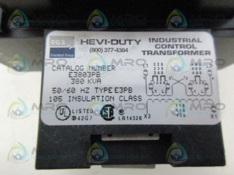 ELECTRICAL GROUP E3803PB INDUSTRIAL CONNTROL TRANSFORMER *NEW NO BOX*