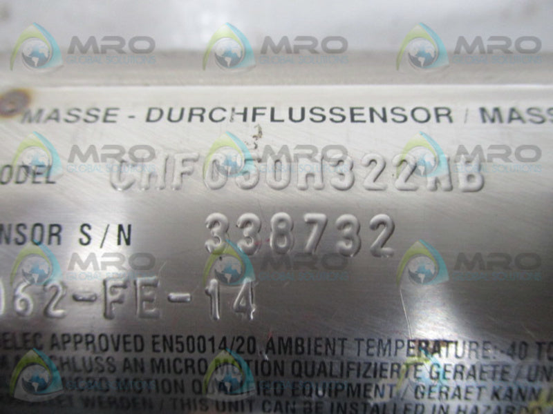 MICROMOTION CMF050M322NB MASS FLOW SENSOR * USED *