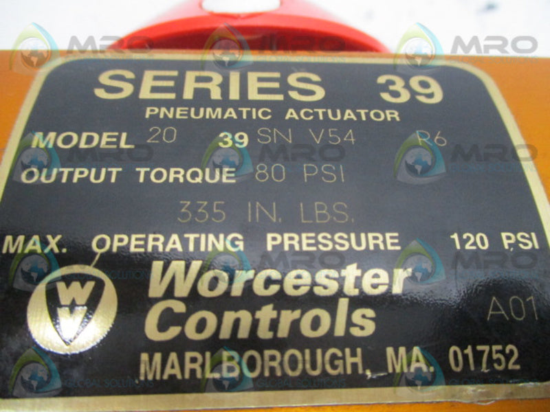 WORCESTER CONTROLS 2039SN PNEUMATIC ACTUATOR *NEW NO BOX *