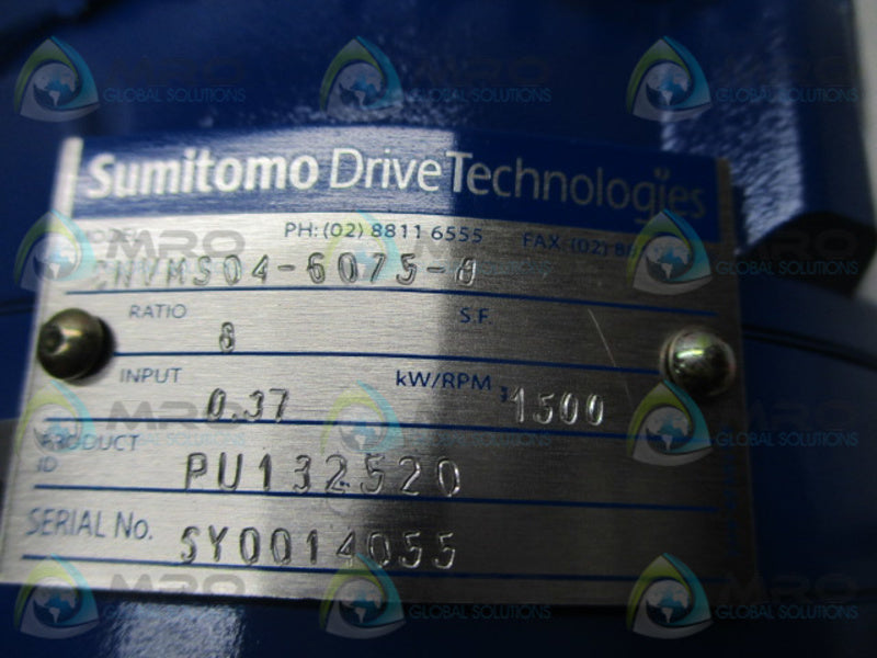 SUMITOMO CNVMS04-6075-8 GEAR MOTOR RATIO 8*NEW NO BOX *