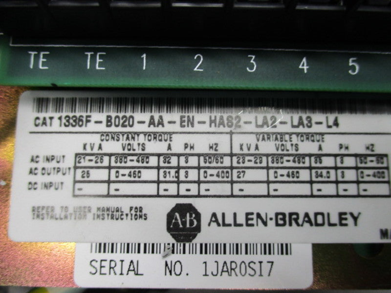 ALLEN BRADLEY 1336F-B020-AA-EN-HAS2-LA2-LA3-L4 SER.A DRIVE * NEW NO BOX *
