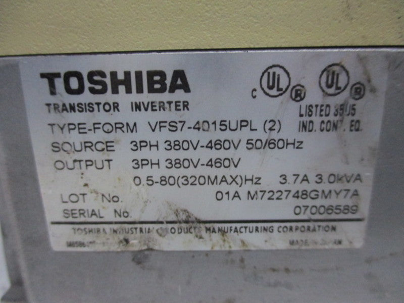 TOSHIBA VFS7-4015UPL TRANSISTOR INVERTER DRIVE  UNMP