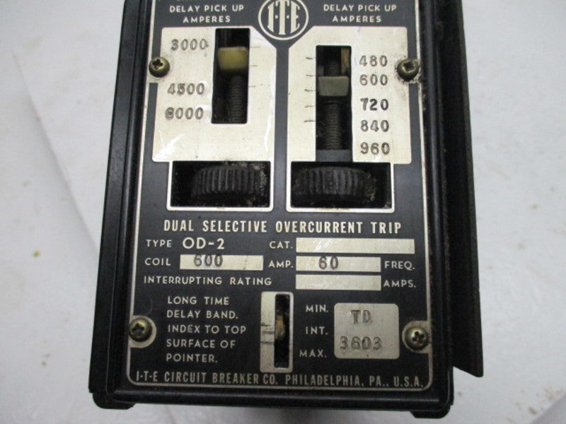 ITE TYPE OD-2 OVERCURRENT TRIP DEVICE  UNMP