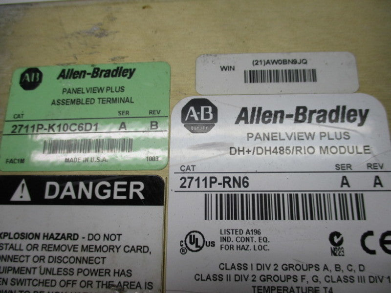 ALLEN BRADLEY 2711P-K10C6D1 SER. A PANEL VIEWER * USED *