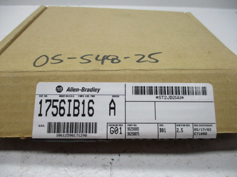 ALLEN BRADLEY CONTROLLOGIX 1756-IB16 SER. A F/W 2.5 INPUT MODULE * NEW IN BOX *