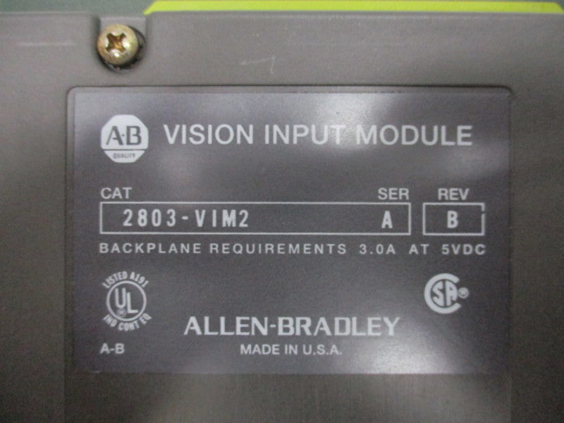 ALLEN BRADLEY 2803-VLM2 SER. A VISION INPUT MODULE * USED *