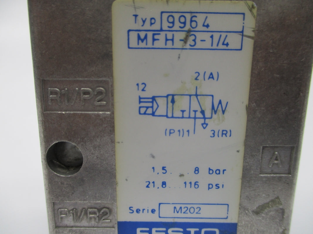 FESTO MFH-3-1/4 9964 21.8-116PSI NSNP