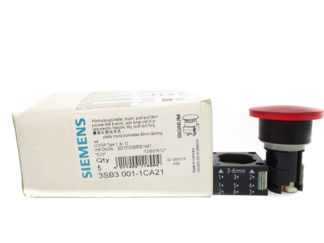 SIEMENS 3SB3001-1CA21 (PKG OF 5) NSMP