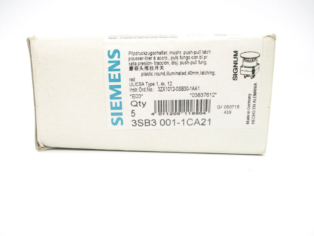 SIEMENS 3SB3001-1CA21 (PKG OF 5) NSMP