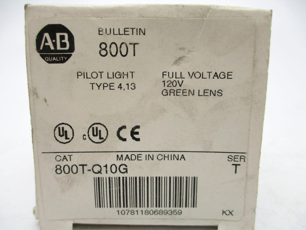 ALLEN BRADLEY 800T-Q10G SER.T 120VAC/DC (WH) NSMP