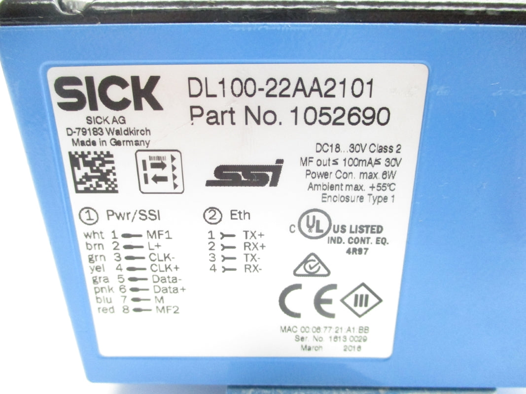 SICK DL100-22AA2101 1052690 30VDC NSNP