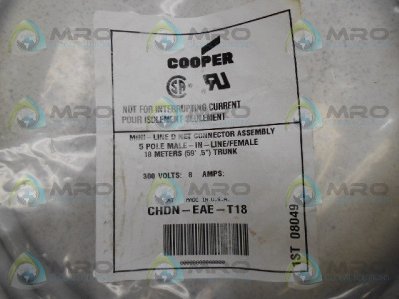 CROUSE HINDS CHDN-EAE-T18 CABLE ASSYMBLY * NEW IN FACTORY BAG *