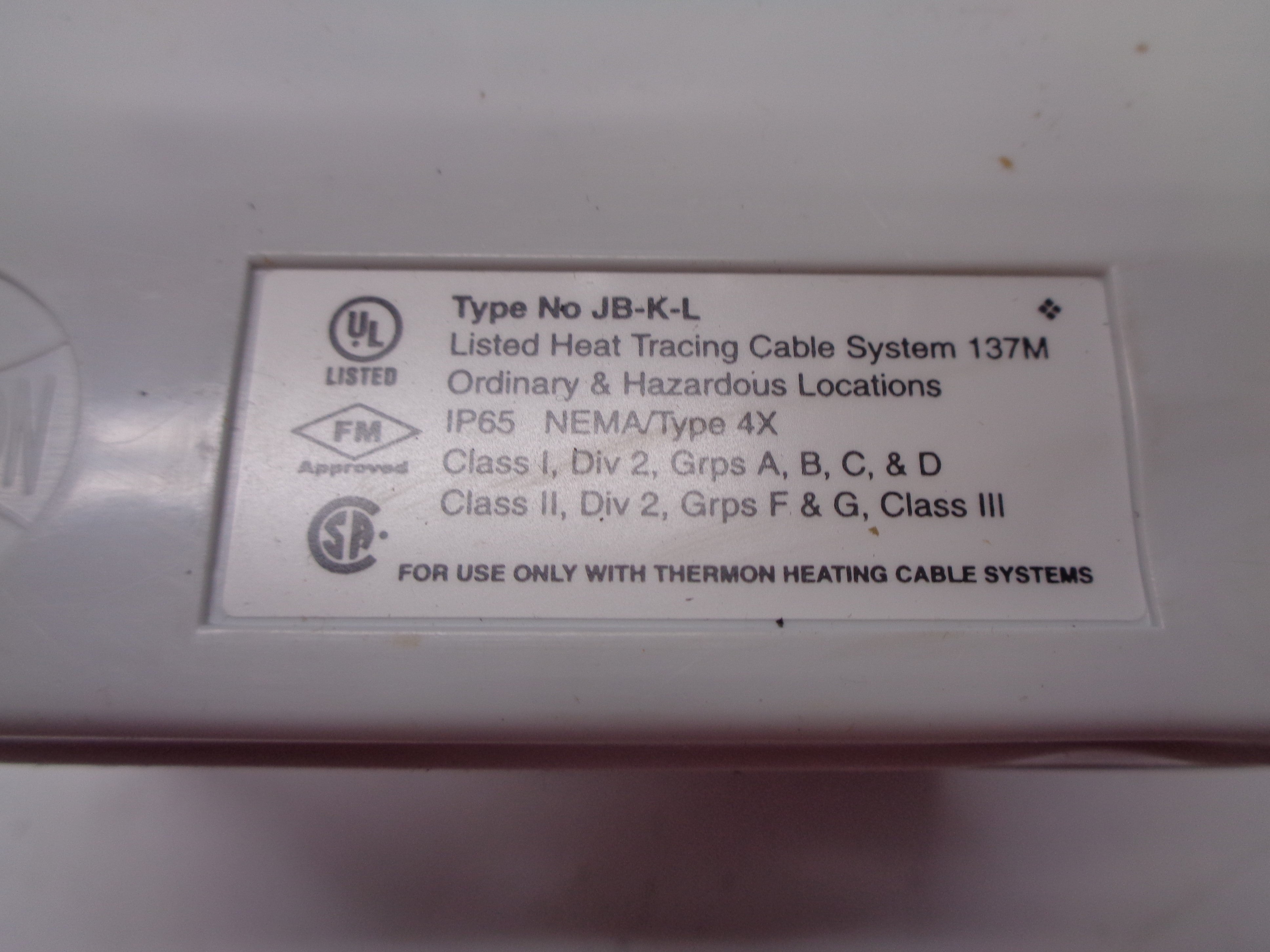 THERMON PCA-H TYPE JB-K-L NSMP