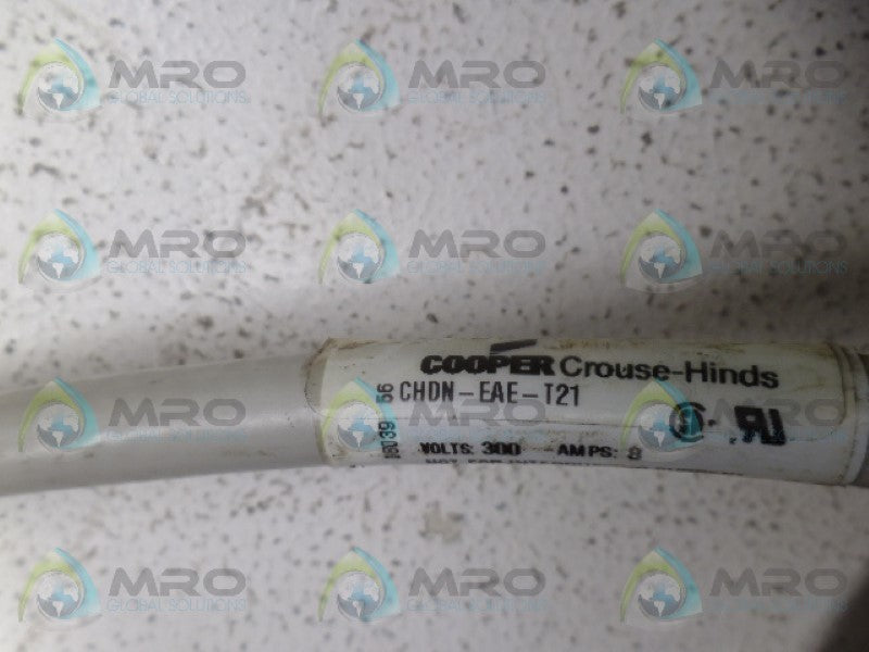 CROUSE HINDS CHDN-EAE-T21 CABLE ASSYMBLY * USED*