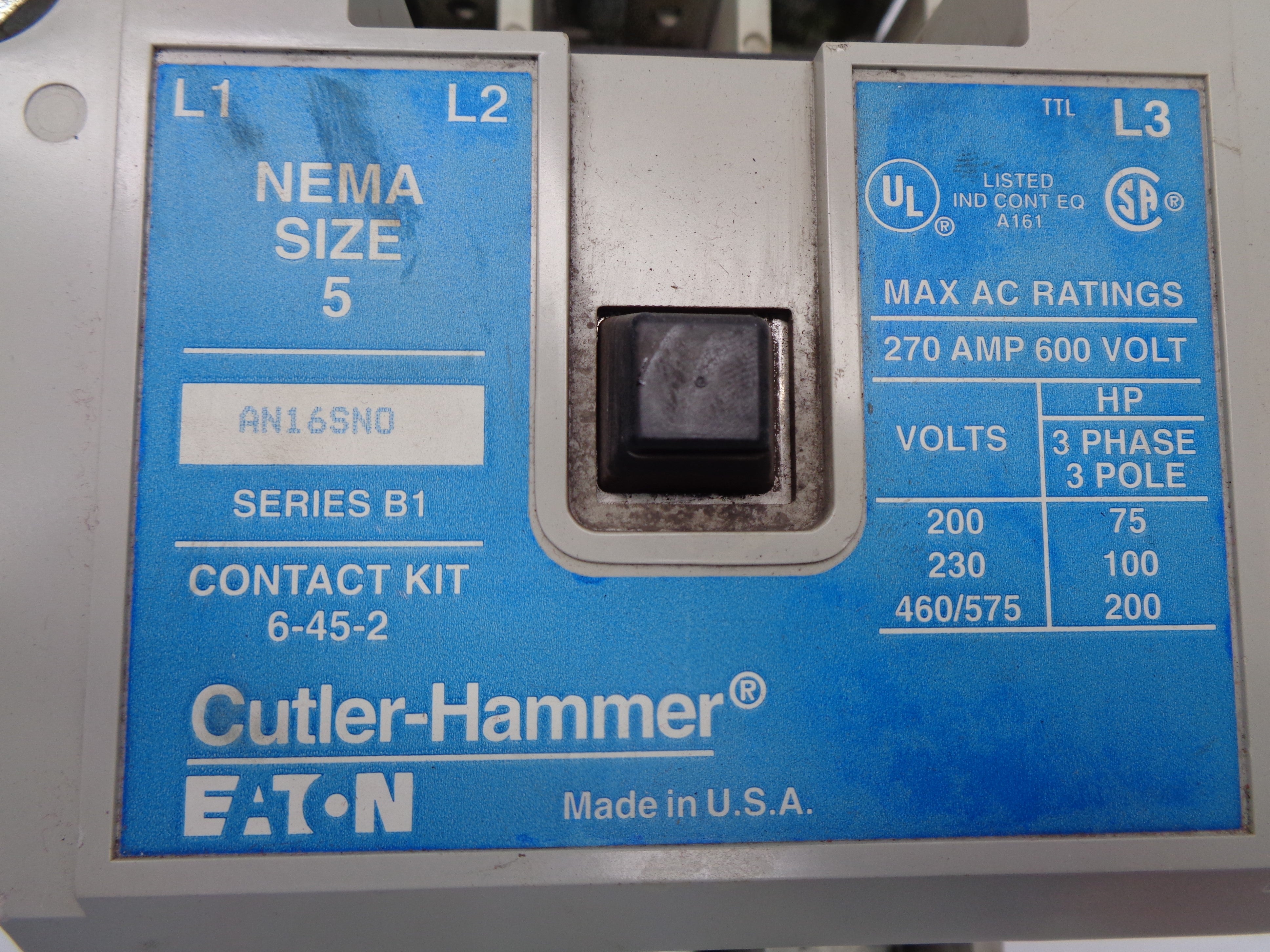CUTLER HAMMER AN16SN0 SER. B1 UNMP