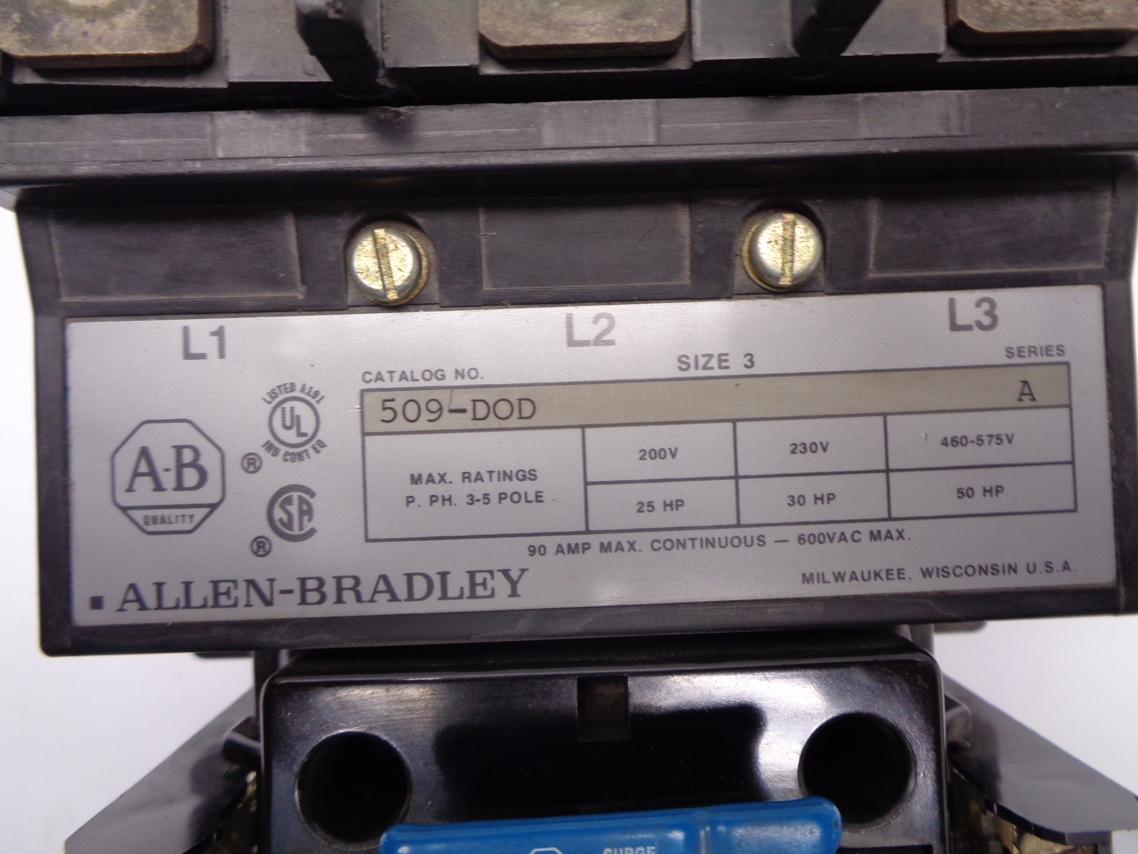 INDUSTRIAL SPARE PART 509-DOD SER. A 575V (AS PICTURED) UNMP
